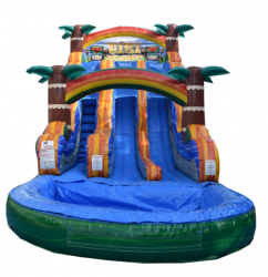 1520Dual Lane Tiki plunge water slide atlanta 1704027146 15' Tiki Plunge Dual Lane Dry Slide