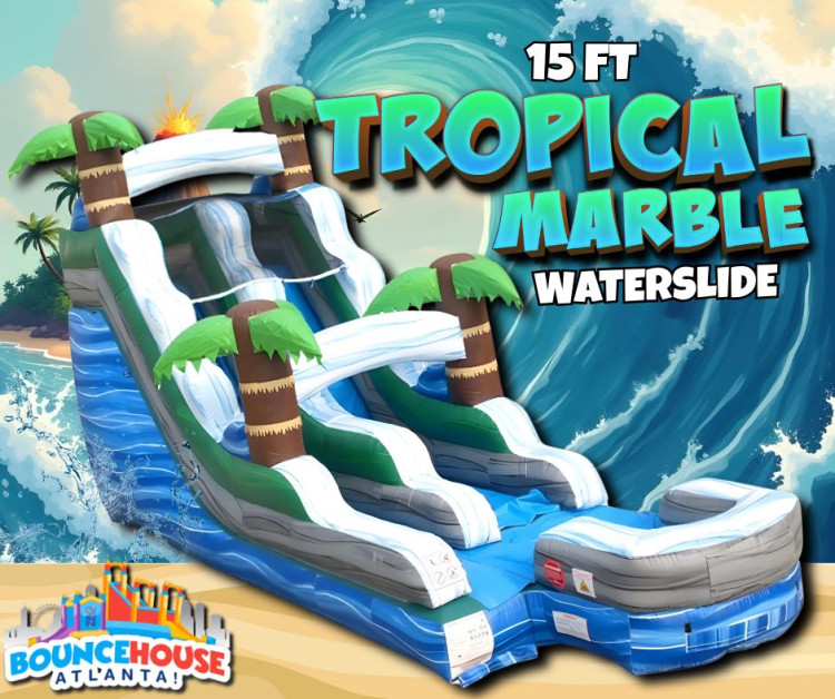 15' Tropical Marble Water Slide